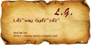 Lévay Győző névjegykártya